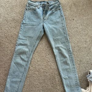 Levi Jeans, medium wash, believe they are straight leg & size 24